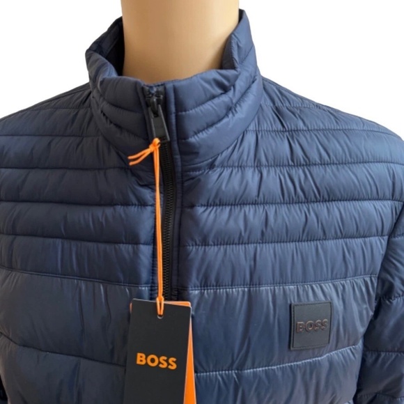 Hugo Boss Orange Oden Quilted Puffer Jacket Coat Dark Navy Blue Men 44R L - Picture 11 of 13